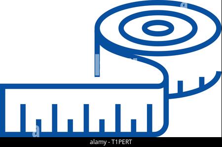 Misuratore di abito icona linea concept. Misuratore del vestito piatto simbolo del vettore, segno, illustrazione di contorno. Illustrazione Vettoriale