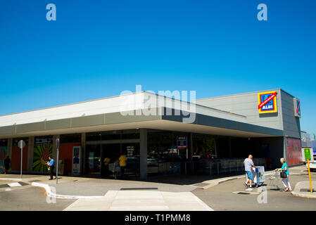 PERTH, Australia - 13 Marzo 2019: l'ultimo Blockbuster video store in Australia la chiusura verso il basso nel sobborgo di Morley Foto Stock