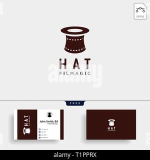 Hat magic cinema logo semplice vettore modello icona illustrazione elemento isolato - file vettoriali Illustrazione Vettoriale