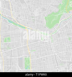 Santiago del Cile classic downtown mappa. Template vettoriale per la commercializzazione e la stampa. Illustrazione Vettoriale