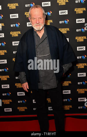 Londra, Regno Unito. 27 mar 2019. Terry Gilliam arriva alla premiere di documentario su British film società di produzione artigianale di film, creato da George Harrison dei Beatles il 27 marzo 2019, Londra, Regno Unito. Credito: Picture Capital/Alamy Live News Foto Stock