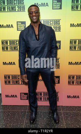 New York, Stati Uniti. 27 Mar, 2019. New York, NY - Marzo 27, 2019: Aldis Hodge ha assiste lo screening di clemenza durante la serata di apertura di nuovi registi nuovi film festival 2019 presso il Museo di Arte Moderna a credito: lev radin/Alamy Live News Foto Stock