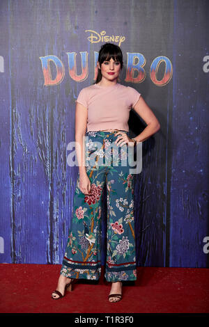 Cristina Abad assiste alla Dumbo premiere al Principe Pio teatro in Madrid, Spagna. Foto Stock