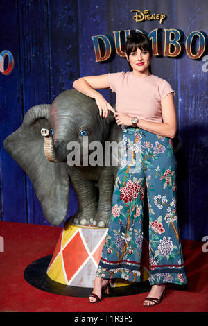 Cristina Abad assiste alla Dumbo premiere al Principe Pio teatro in Madrid, Spagna. Foto Stock