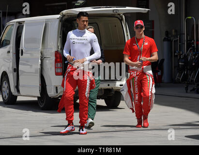 Sakhir, Bahrain. 28 Mar, 2019. 28.03.2019, il Circuito Internazionale del Bahrain, Sakhir, FORMULA 1 GULF AIR BAHRAIN GRAND PRIX 2019, foto di Formula 2 driver Mick Schumacher foto © nordphoto/Bratic | Utilizzo di credito in tutto il mondo: dpa/Alamy Live News Foto Stock