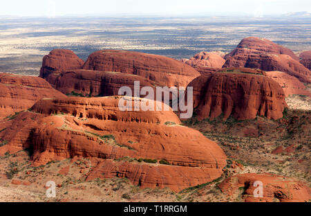 Close-up, vista aerea di una sezione di Kata Tjuṯa, nell'Uluru-Kata Tjuṯa, il Parco Nazionale del Territorio del Nord, l'Australia Foto Stock
