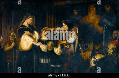 Re Richard III con i figli di Edward IV, pittura, 1826, David Scott Foto Stock