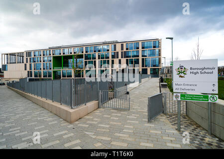 Esterno del nuovo Boroughmuir High School di Edimburgo, Scozia, Regno Unito Foto Stock
