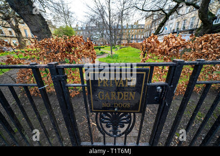 Giardino privato in Rutland Square a Edimburgo in Scozia,UK Foto Stock