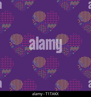 Un modello senza soluzione di continuità con la ripetizione abstract cuori questo romantico texture sarebbe ideale per l'uso Illustrazione Vettoriale