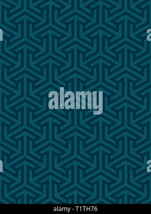 Abstract disegno geometrico. Decorazione geometrica basata su una griglia esagonale. Moderno e semplice ornamento geometrico Illustrazione Vettoriale