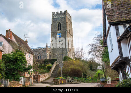 Chiesa di Santa Maria a Kersey village, Suffolk, East Anglia, Inghilterra, Regno Unito. Foto Stock