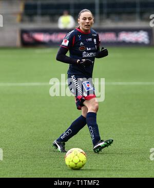 LINKÖPING 2016-04-17 Linköpings fc:s nr 6 Mariann Gajhede Knudsen durante il match in damallsvenskan tra Linköping FC-Mallbackens se a Linköping arena. Foto Jeppe Gustafsson Foto Stock