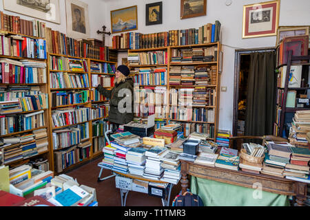 Di seconda mano Book Shop, Gdansk, Polonia Foto Stock