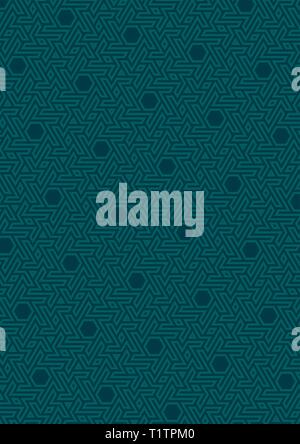 Vettore geometrico, costruito su una griglia esagonale. Geometrico ornamento islamico. Multicolore ornamento arabo. Modello di paesi arabi Illustrazione Vettoriale