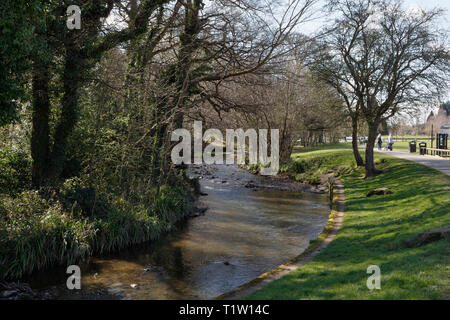 Fiume Sheaf che scorre attraverso Millhouses Park, Sheffield, Inghilterra, Regno Unito Foto Stock