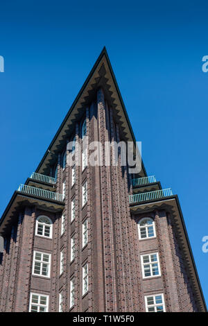Chilehaus, Fischertwiete, Kontorhausviertel, Amburgo, Deutschland Foto Stock
