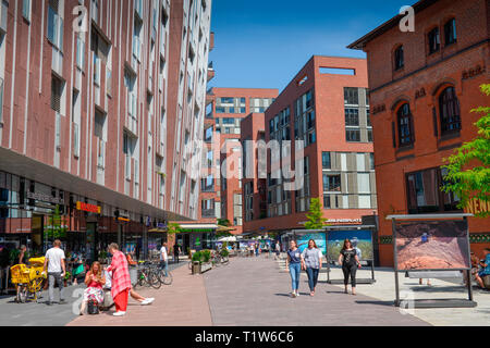 Ueberseeboulevard, Ueberseequartier, Hafencity di Amburgo, Deutschland, Überseeboulevard, Überseequartier Foto Stock