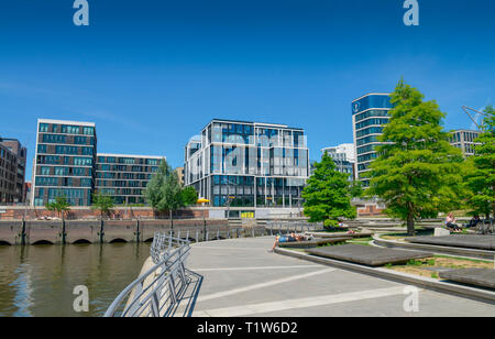 Promenade, Grasbrookhafen, Dalmannkai, Hafencity di Amburgo, Deutschland Foto Stock