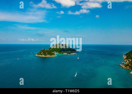 Immagine aerea di Nangyuan Island a Koh Tao in Thailandia Foto Stock
