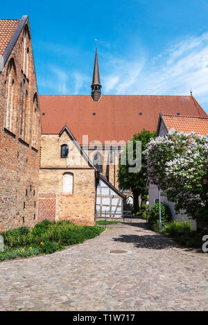 Università chiesa e monastero di Santa Croce, Rostock, Meclemburgo-Pomerania Occidentale, Germania Foto Stock