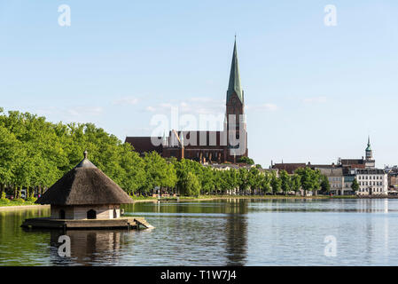 Cattedrale, Pfaffenteich, Schwerin, Meclemburgo-Pomerania Occidentale, Germania Foto Stock