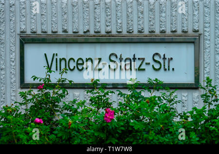 Anschlagsort Hanns Martin Schleyer, Vincenz-Statz-Strasse, Braunsfeld, Koeln, Nordrhein-Westfalen, Deutschland Foto Stock