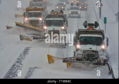 Montreal, Canada,20 gennaio 2019.Inverno tempesta di neve nella città di Montreal, Quebec, Canada.Credit:Mario Beauregard/Alamy Live News Foto Stock