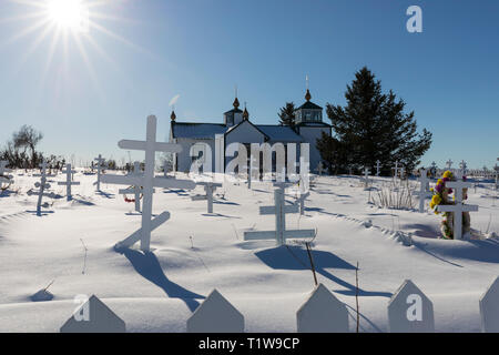 Ninilchik, Chiesa Ortodossa Russa Foto Stock