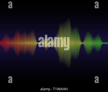 Musica onde sonore di equalizzatore, illustrazione vettoriale Illustrazione Vettoriale