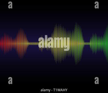 Musica onde sonore di equalizzatore, illustrazione vettoriale Illustrazione Vettoriale