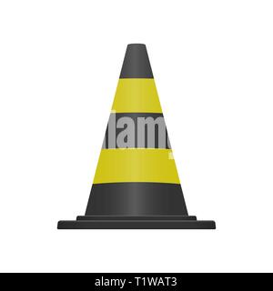 Cono di traffico. Vector cartello stradale Illustrazione Vettoriale