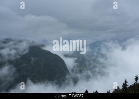 Maltempo nelle montagne delle Dolomiti, Italia Foto Stock