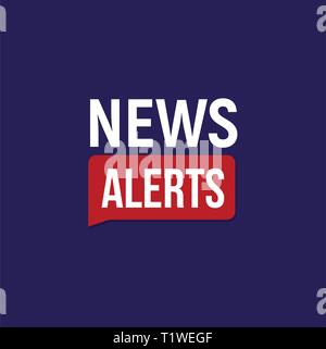 Avvisi sulle novità di banner, ultime notizie headline template, tv Sfondo elemento di design, illustrazione vettoriale. Illustrazione Vettoriale