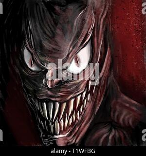 Un male grinning demon Foto Stock