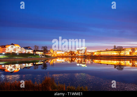 Europa, Bielorussia Minsk, Trinità sobborgo & Central Minsk, fiume Svislach Foto Stock