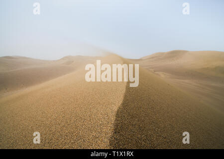 Le dune di sabbia del paesaggio e le onde di sabbia nel deserto del Gobi in Cina, deserto dei Gobi, Cina Foto Stock