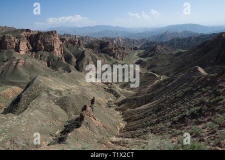 Danxia Binggou Lanform Scenic Area, Zhangye, Gansu, Cina Foto Stock