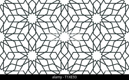 Stelle marocchino seamless pattern. Tradizionale ornamento islamico Illustrazione Vettoriale