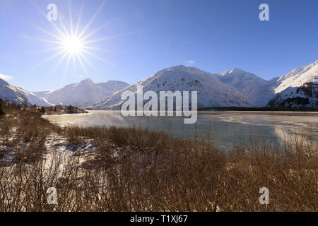 Lago di Portage, Alaska Foto Stock
