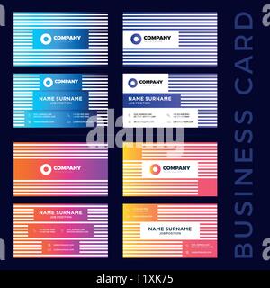 Set di grandi dimensioni di vari colori in stile business astratti modelli di biglietto. Illustrazione Vettoriale