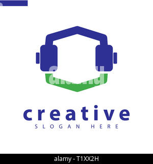 Ricevitore logo scudo template vettoriale Foto Stock