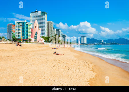 Nha Trang city beach è una spiaggia pubblica si trova nel centro di Nha Trang in Vietnam Foto Stock