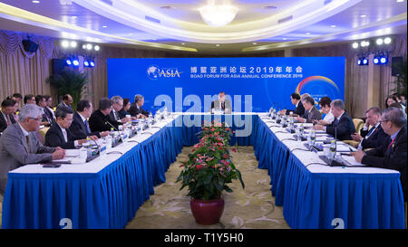 Boao, cinese della provincia di Hainan. 28 Mar, 2019. Il Forum Boao per l Asia Consiglio di Amministrazione si è riunito a Boao, Cina del sud della provincia di Hainan, 28 marzo 2019. Credito: Hou Dongtao/Xinhua/Alamy Live News Foto Stock