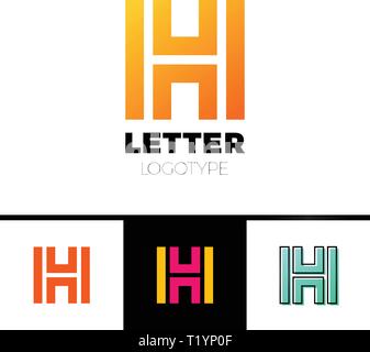 Geometrica insolita lettera H. Architettura logo vettoriale. Monogramma isolato. Illustrazione Vettoriale
