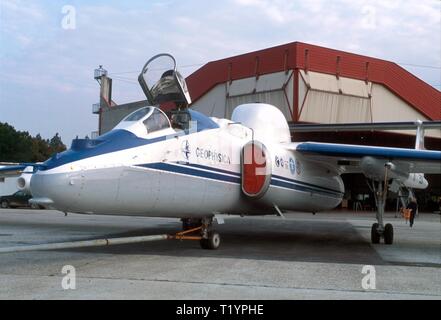 Myasishchev M-55, ex militare sovietico spy aereo, dal 1992 impiegato dal comitato scientifico Consorzio Europeo Geophysica atmosfera per ricerche sulla fascia di ozono stratosferico, stratosfera-troposfera interazione e le sue ripercussioni sul riscaldamento globale Foto Stock