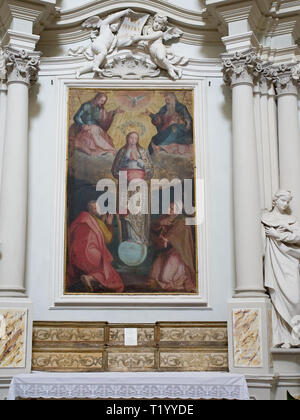 Bevagna Umbria Italia Italia. Vista interna, chiesa di San Francesco costruita XIII secolo (1275). Foto Stock