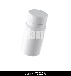 3D rendering bianco plustic medico Pulire bottiglia mockup Foto Stock