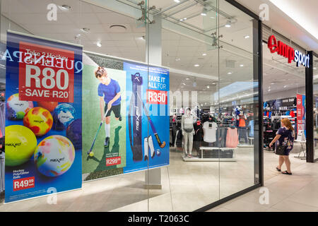 Ingresso al signor prezzo (mrpsports) negozio di sport, Springs Mall Shopping Centre, Casseldale, molle, East Rand, provincia di Gauteng, Repubblica del Sud Afric Foto Stock