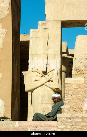 Ägypten, Luxor, Theben-West, Ramesseum - der Totentempel Ramses II. Foto Stock